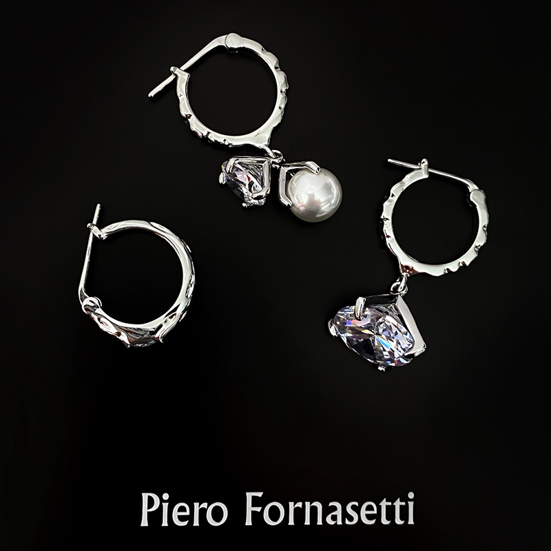 Boonee◆ Advanced cold wind hammer noodle ear tip pearl in earrings