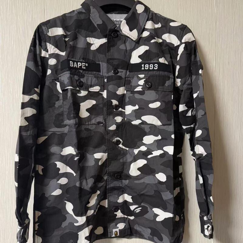 Bape Ape Night Glow Gray Camouflage Jacket Thick Shirt L Size Japanese Edition Collectible Bape Ape Night Glow Gray Camouflage Jacket Thick Shirt L Size Japanese Edition Collectible