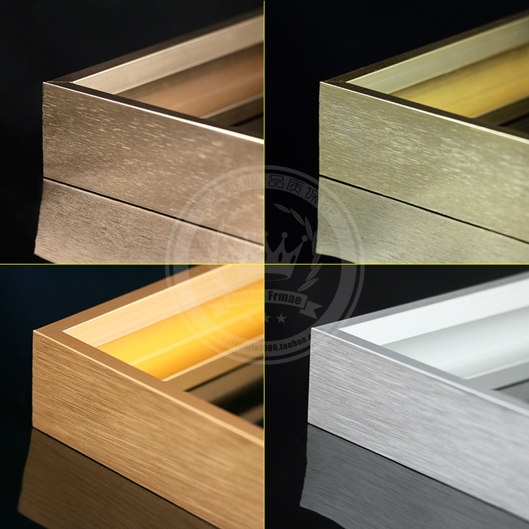 Popular metal aluminum alloy lines light luxury crystal porcelain painting border photo frame line oil painting border picture frame outer frame line