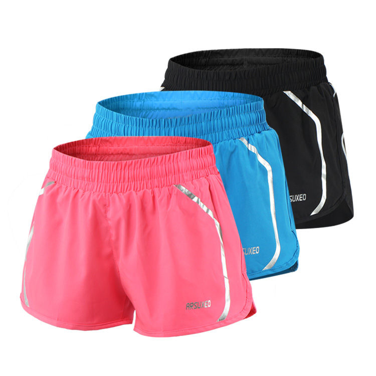 Summer women's outdoor sports shorts breathable quick-drying ultra-light track and field marathon running three-point pants with inner mesh