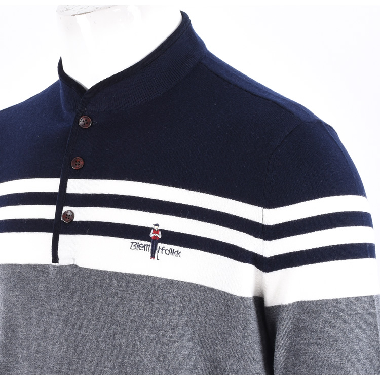 Biyinleine quần áo nam mùa thu và len cashmere nửa cổ cao tay áo len dài tay giản dị 363160104 - Áo len áo gile nam