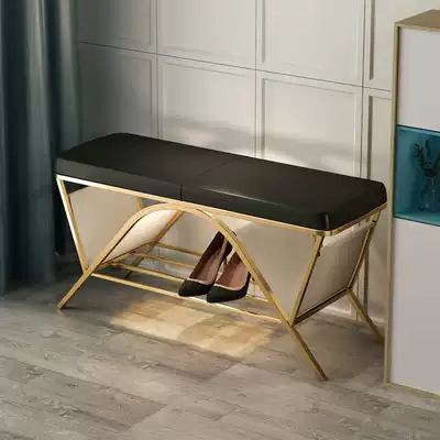 Shoe change stool Household door leather entrance soft bag bench bag can store shoe stool type shoe cabinet entry shoe stool