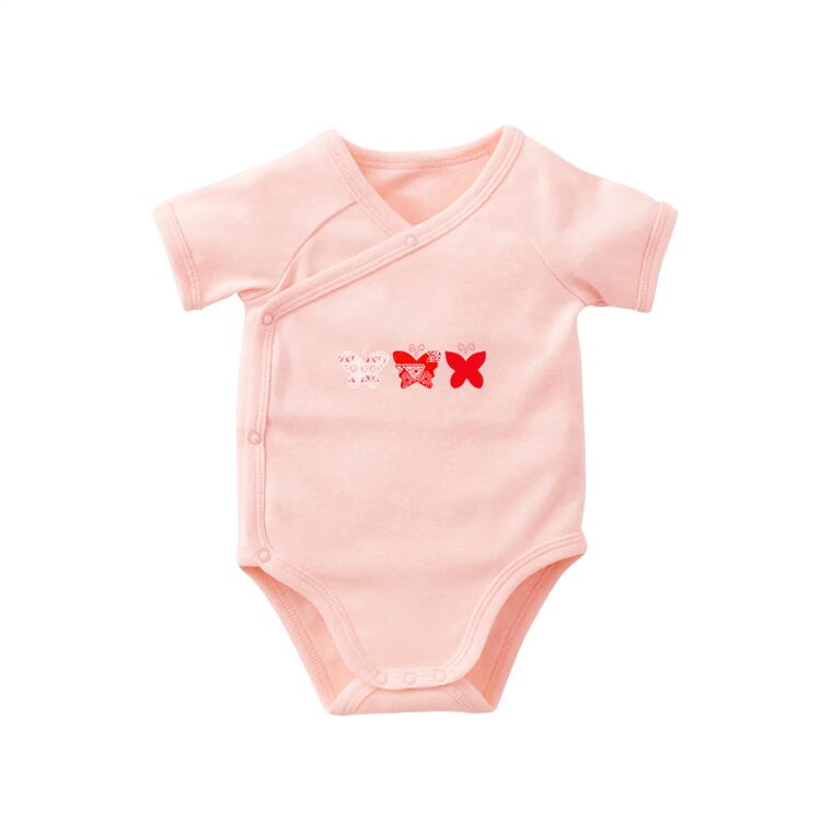 TATABEBE sơ sinh cotton ngắn tay bên mở mảnh tam giác túi rắm quần áo nhà sư quần áo romper quần áo - Áo liền quần quần áo trẻ sơ sinh cao cấp