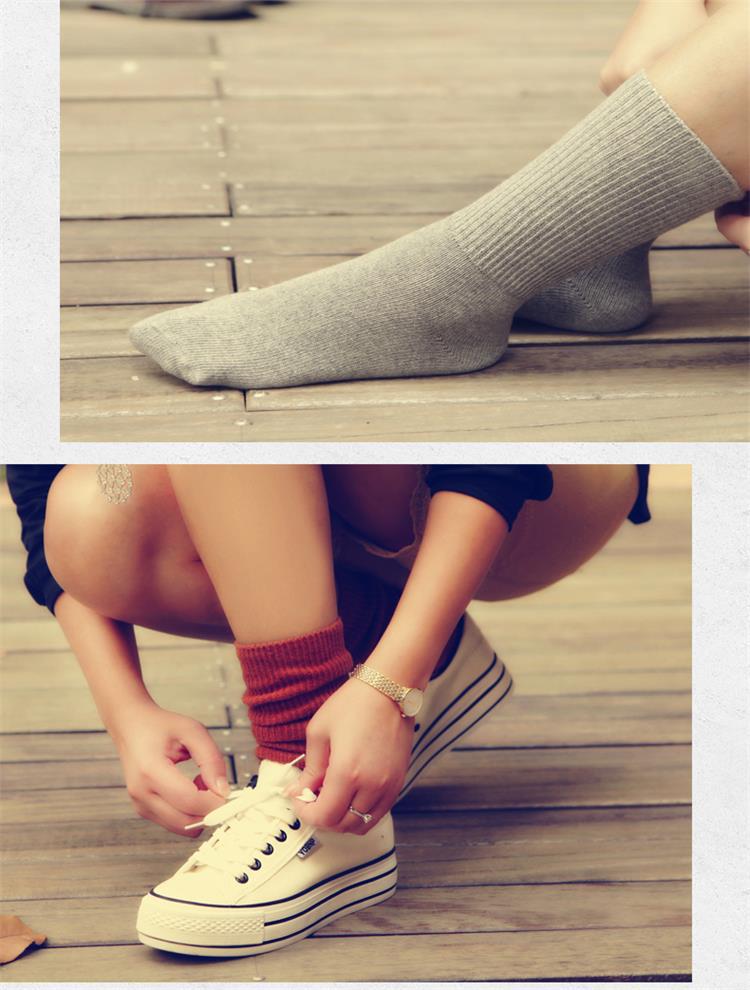 Vớ Hàn Quốc nữ ống cọc vớ nữ cotton dày vớ dễ thương retro quốc gió dài khởi động ngắn vớ cotton vớ vớ adidas