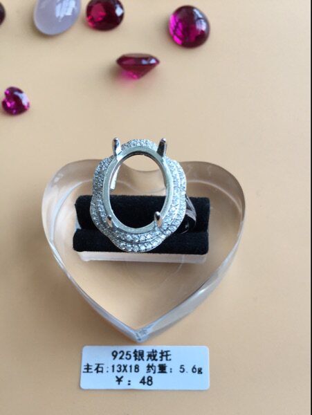 Manufacturer direct selling S925 silver plated platinum amber honey wax emerald color jewel luxury style 13 * 18 withdrawal