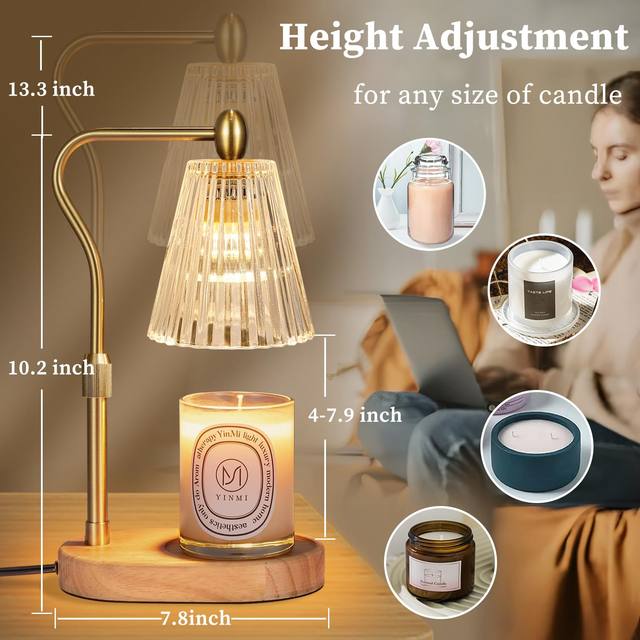 Light Luxury Adjustable Fragrance Wax Melting Lamp, Candle Melting Lamp, Candle Aroma Lamp, Decorative Bedroom Bedside Atmosphere Table Lamp, Night Light