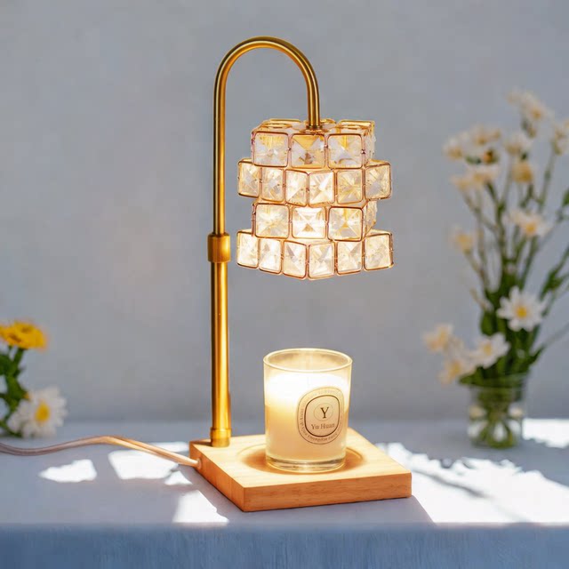 Light Luxury Crystal Adjustable Timer Aromatherapy Wax Melting Lamp Bedside Table Lamp Sleep Aid Fragrance Candle Melting Lamp Atmosphere Lamp