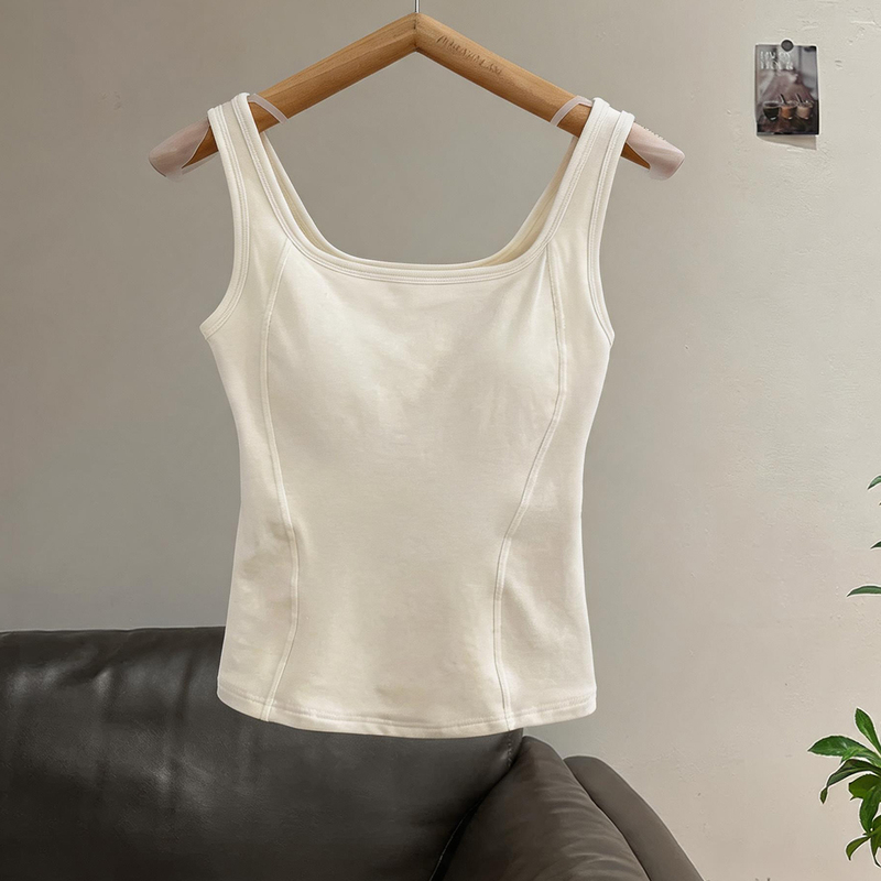 White Fishbone Vest for Women, Summer New Style, Backless Design, Slimming, Can Be Worn as an Outerwear or as a Base Layer, with Straps and Exposed Back White Fishbone Vest for Women, Summer New Style, Backless Design, Slimming, Can Be Worn as an Outerwear or as a Base Layer, with Straps and Exposed Back