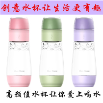 Beautiful Home Flower Tea Tea Maker Tea Water Separation Male And Female Portable Tea Cup With Strainer With Hand Plastic Water Glass