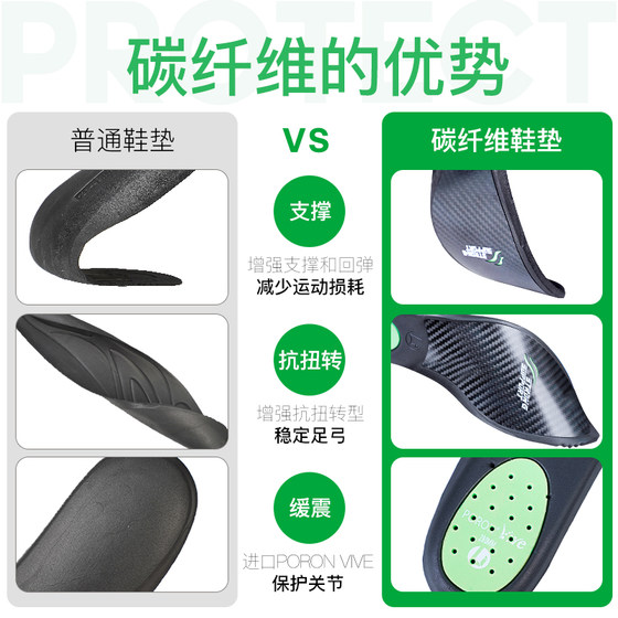 Little Lizi: counter genuine Li quality carbon fiber anti-twist football sports non-slip cushioning insole adult male