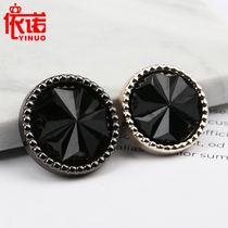 Resin Button Female Fashion Dress Suit Big Clothes Old Man Jacket Black Big Button Buttoned