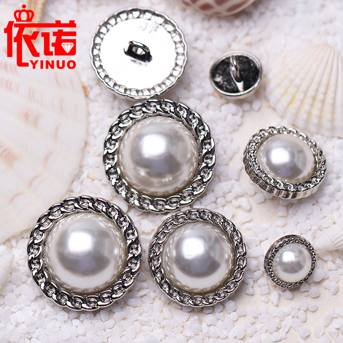 Pearl buttons Round metal buttons Pants Windbreaker Coat buttons Clothes Pearl buttons Gold silver decorative buttons