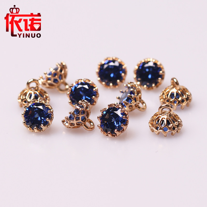 Metal Zircon Zircons Stone Shirt Buttons WOOL SWEATER BLOUSE GOLD GLASS CLOTHING ACCESSORIES DECORATIVE BUTTONS
