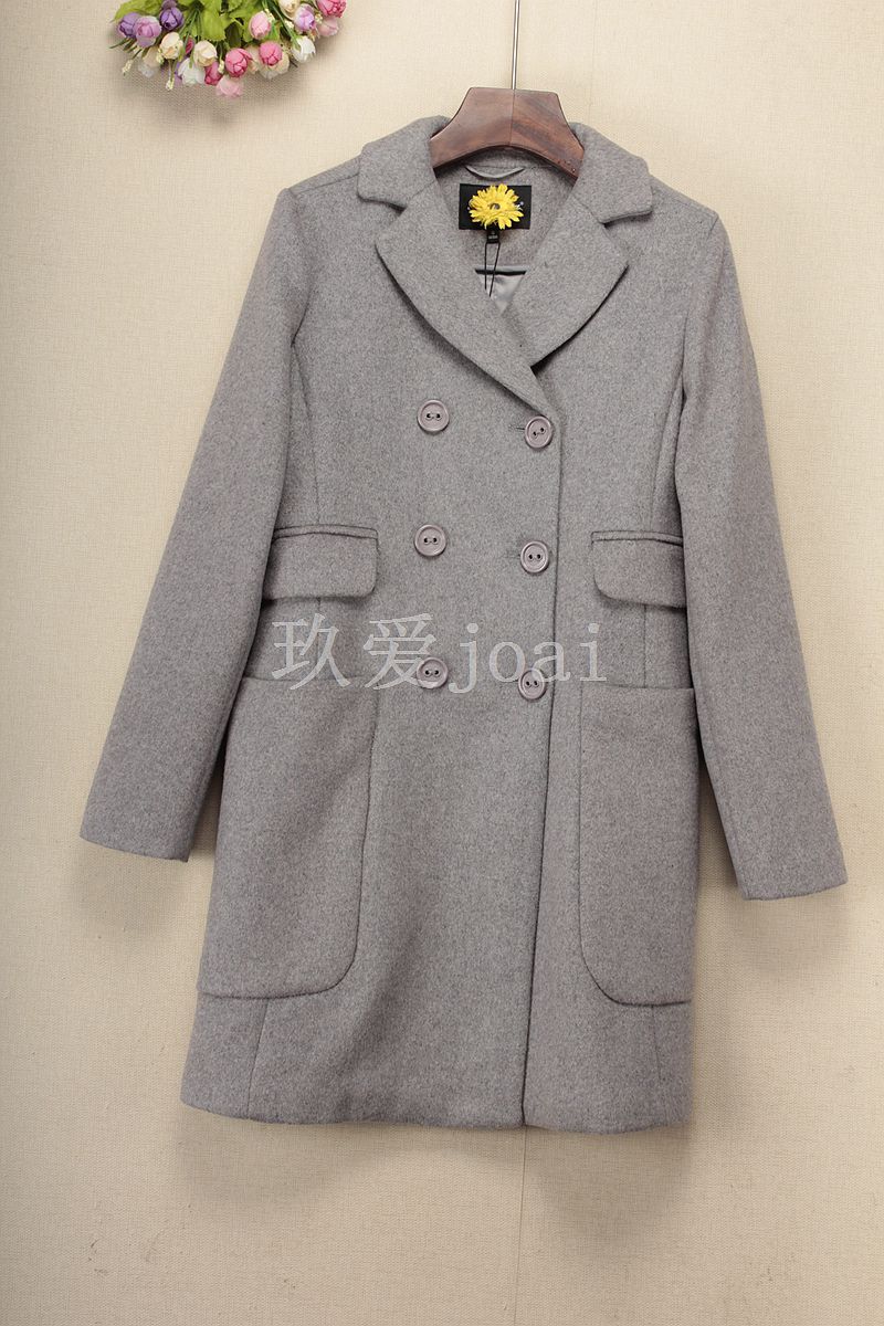 Quần áo của phụ nữ joai ★ mùa thu phiên bản Hàn Quốc của cổ áo phù hợp với thắt lưng áo khoác len mỏng 6R108 ao khoac dạ nu sanh dieu