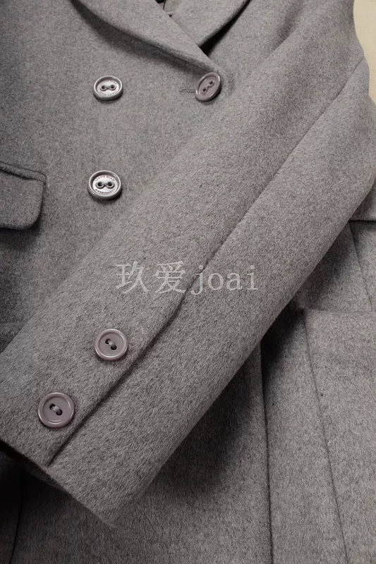 Quần áo của phụ nữ joai ★ mùa thu phiên bản Hàn Quốc của cổ áo phù hợp với thắt lưng áo khoác len mỏng 6R108