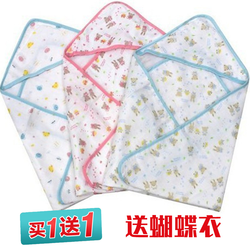 Baby Xia baby with gauze pure cotton baby towel four layers of gauze cuff cuff and bath towel for butterfly clothes clean