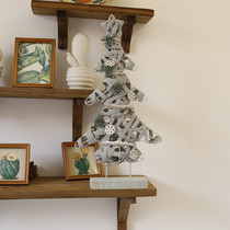 Christmas Decorations Brown Hemp Silk Gift Bag Snowman Christmas Tree Tower Tree Christmas Iron Art Scene Decoration Suit