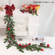 Christmas Decorations Delicate Handmade Vines Flower Ring Horn Wall Hung Door Hanging Decoration Suit Scene Decoration Arrangement