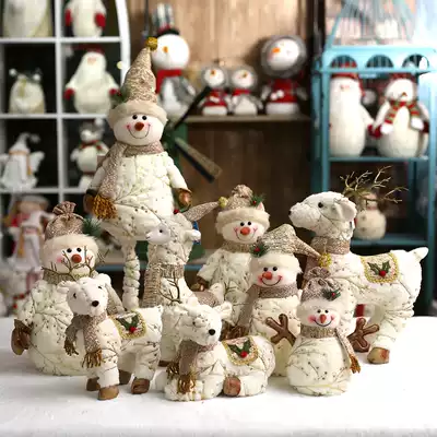 Christmas snowman deer alpaca doll gift doll cartoon cute cake decoration decoration decoration couple mall layout
