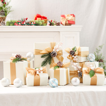 New Pine Nuts Red Gold Christmas Gift Box Decoration Heaps Shop Windows Displays Open Atmosphere Arrangement Props Finished Gift Boxes