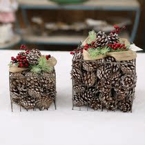 Christmas decorations Mei Chen Christmas Tree decorations Desktop ornaments Christmas gift box Pinecone gift package scene Christmas