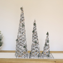 Christmas Decorations Accessories Luminous Iron Art Tree Pagoda Tree Mall Shop Window Beauty Chen Decorative Pendulum set scene arrangement