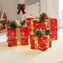 Christmas gift box Three sets 4S Shop Shop Windows Decoration Courtesy Kit Square Exquisite Beauty Chen Pile Head Mall Swing