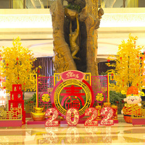 New Year decorations shopping mall Hotel Annual Meeting Scene arrangement Grand package Indoor Spring Festival Pile Head Beauty Chen Pendulum