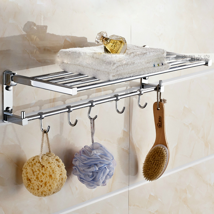 Towel rack all-copper powder room rack wall-mounted bathroom shelf bathroom hardware pendant towel bar bath towel rack