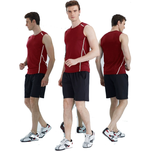 Летний эластичный дышащий быстросохнущий желтый жилет для спортзала, в обтяжку, для бега