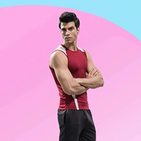 4389 Жу -джубские красные и белые полоски плотные плечи