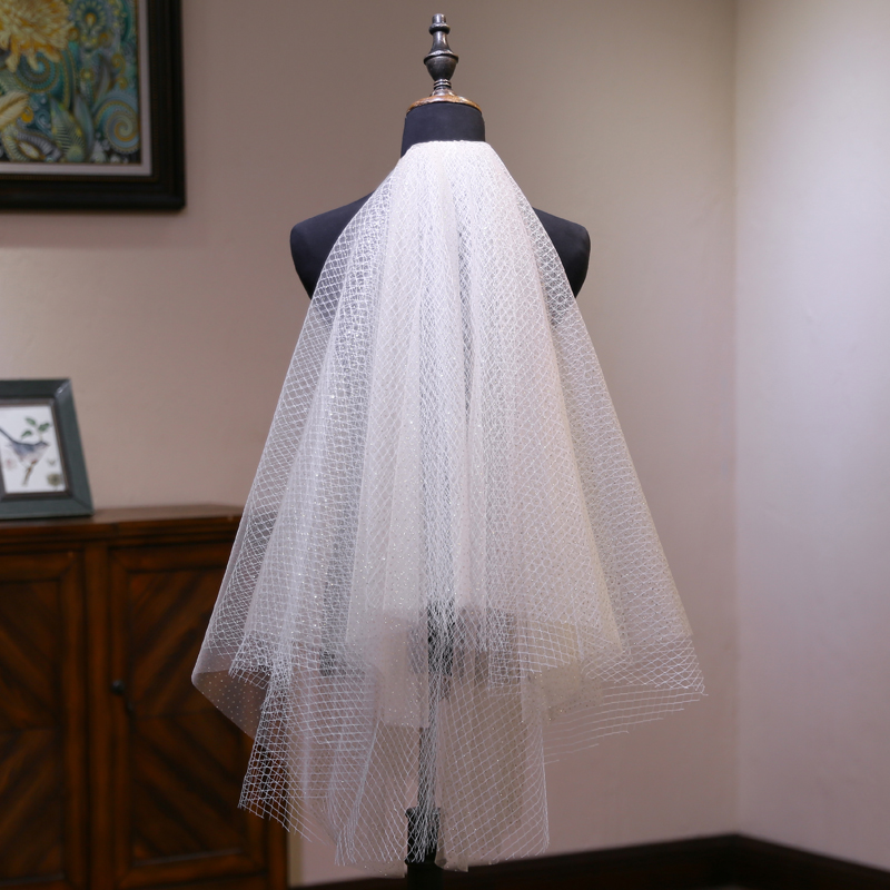 Wedding dresses head yarn female bridal shorts Korean style minimalist head yarn headwear overfairy nemesis red photo Props Mori head yarn white