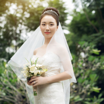  Wedding veil female bride short retro simple veil headdress super fairy net red photo props forest veil white