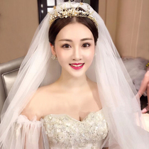 White wedding veil bridal veil headdress Super Xiansen Net red photo props retro wedding simple short