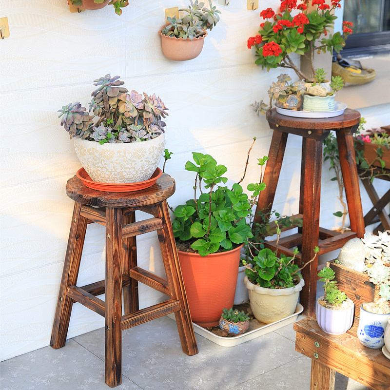 Clearing price Carbon anti - corrosion wood fishing gold - grass frame solid wooden roof gardening retro - meat balcony shelf