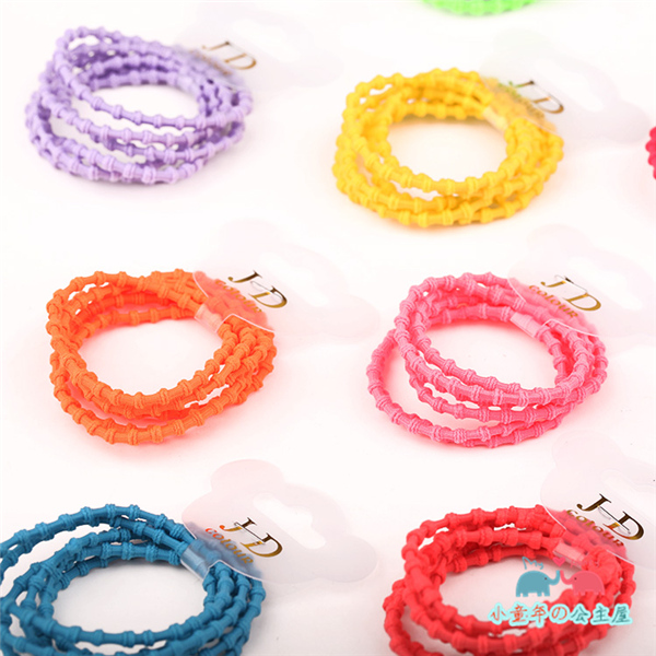 Phiên bản tiếng Hàn của phụ kiện tóc trẻ em, mũ nón, nhập khẩu từ Hàn Quốc, vòng tóc nhỏ bằng tre, dây cao su cơ bản, dây buộc đầu bé gái, dây tóc kẹp tóc dài