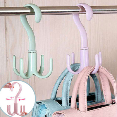4个装可旋转4抓多功能挂钩收纳架