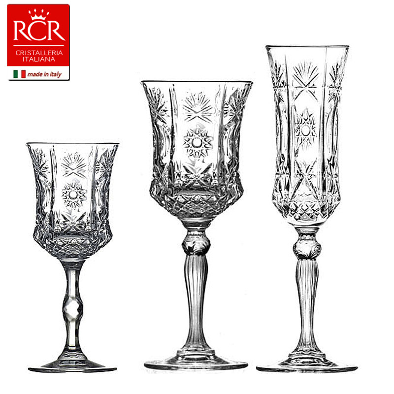 Italian RCR crystal red wine glass retro style palace style wine glass household glass whiskey spirits glass
