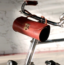 Brompton small cloth car bag folding car retro head toe layer Italian leather early works