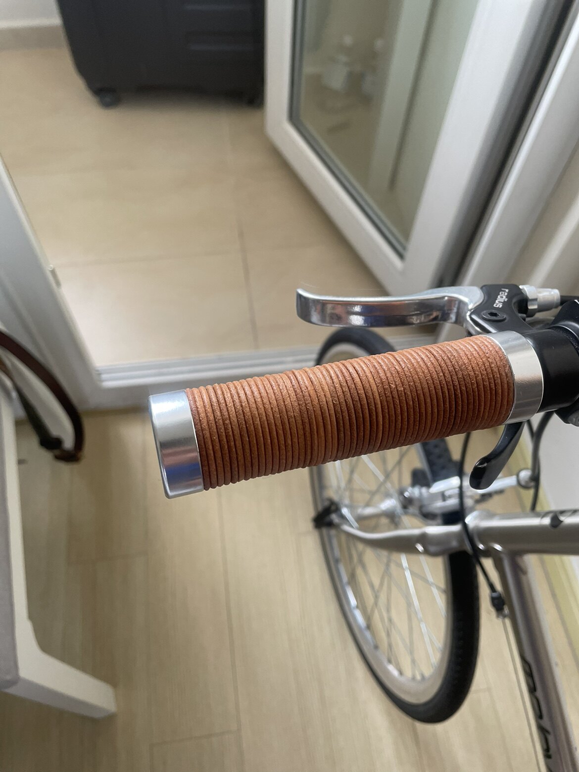 Double retro bicycle handlebars small cloth BROMPTON handlebars head layer cowhide rope custom 70-130mm