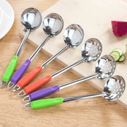 Muỗng muỗng dày bằng thép không gỉ dụng cụ nhà bếp dài xử lý cay lẩu cay bếp lẩu bếp bộ đồ ăn lớn muỗng