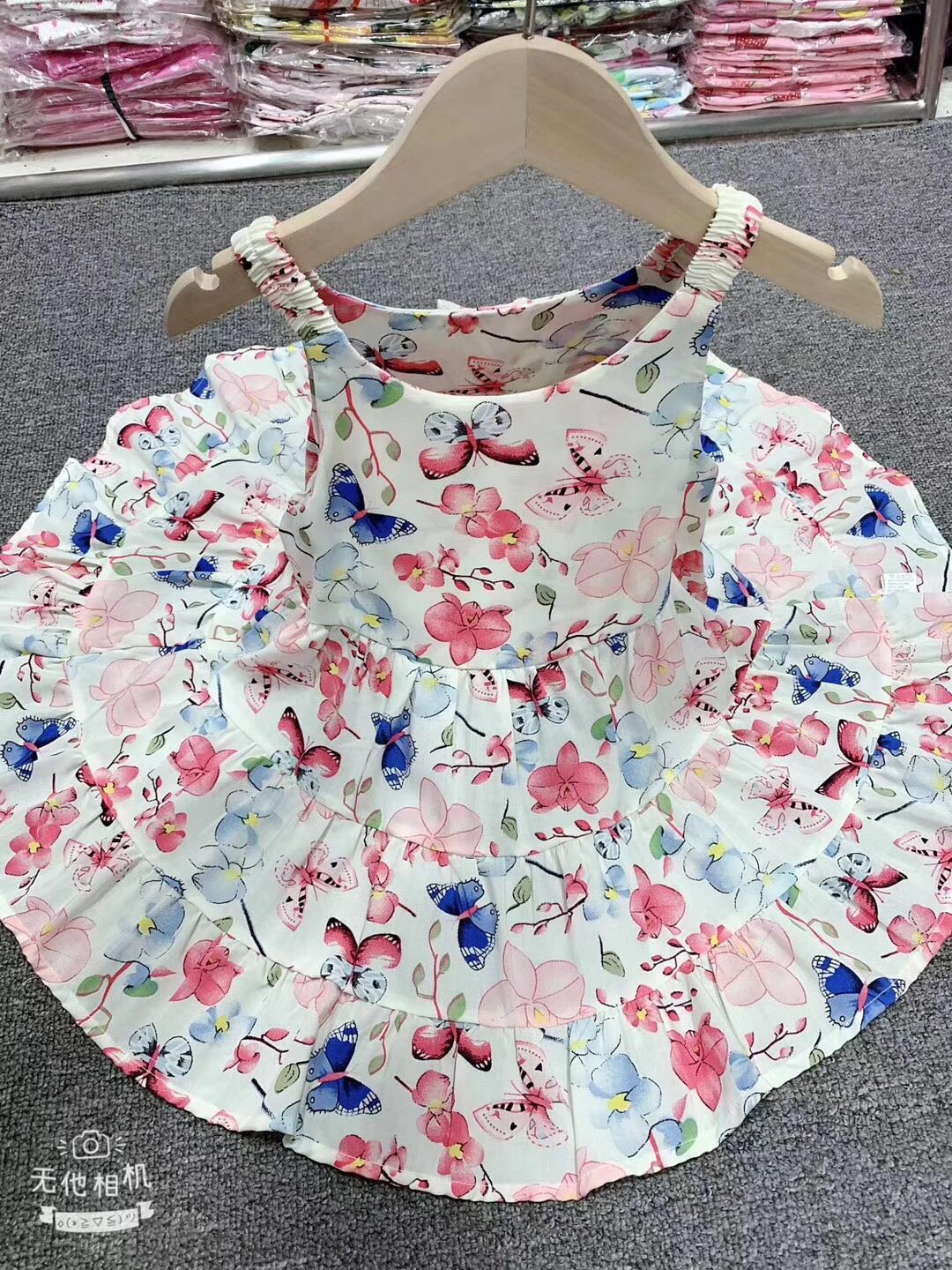 Quần áo trẻ em mùa hè váy lụa bé gái váy vest treo váy hoa mỏng phiên bản Hàn Quốc của váy cotton nhân tạo váy - Váy váy xinh cho bé