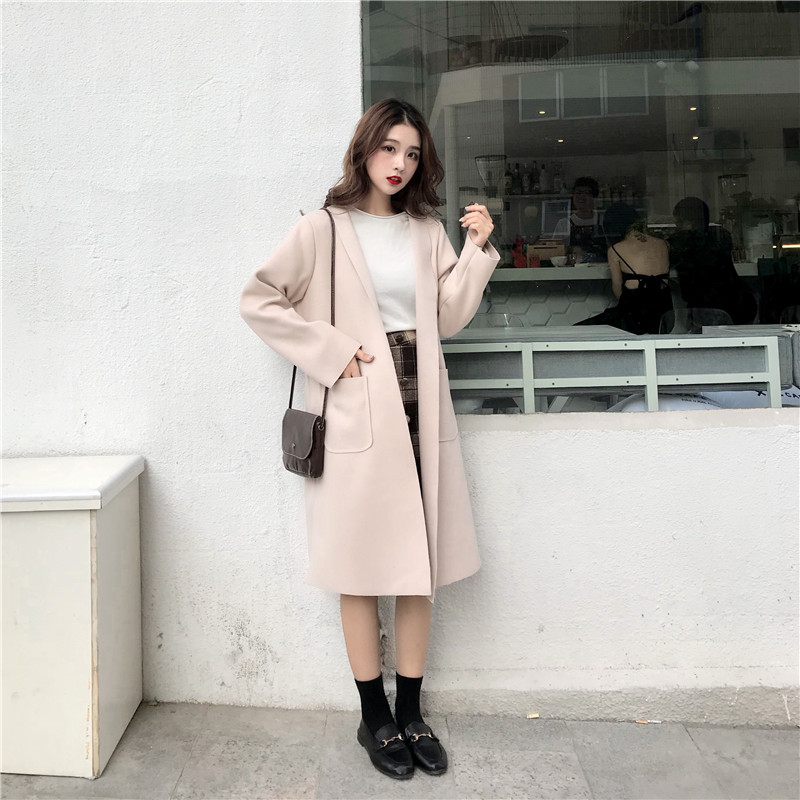 Áo len mùa thu 2018 mới của phụ nữ Hàn Quốc Áo len mỏng mỏng kích thước lớn dài áo khoác len nữ áo măng tô nữ dáng dài