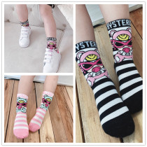 Mens and womens childrens wild combed cotton breathable socks 2021 Spring and summer trendy fashion parent-child stretch striped socks autumn and winter models