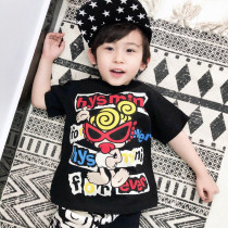 Boys and girls treasure short-sleeved T-shirt pants optional suit 2021 summer new parent-child cartoon T-shirt with pants