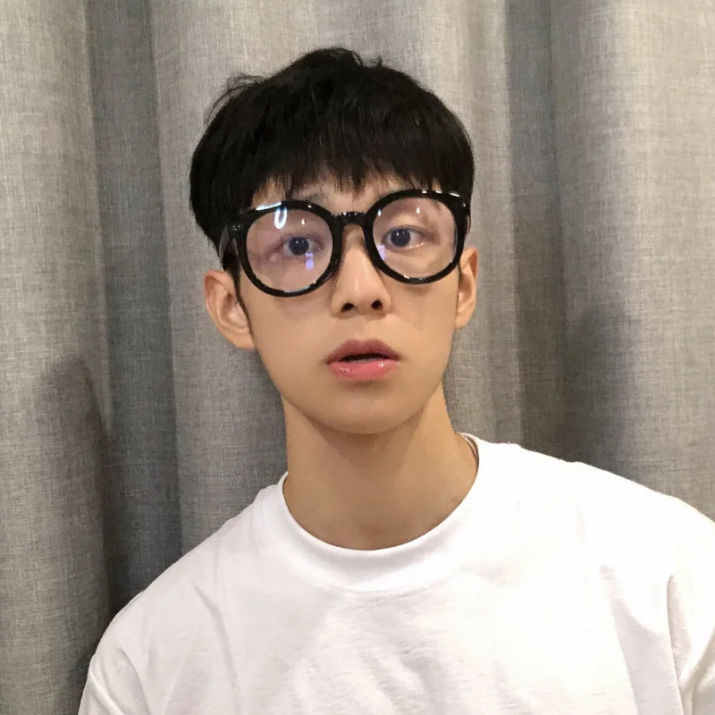 Black-rimmed glasses, men's eyes, frames, women's glasses, black, Japanese tr90 face with lenses, myopia