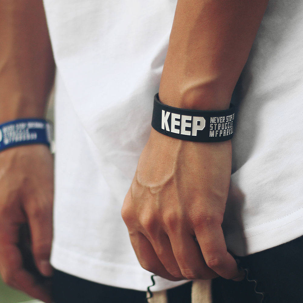 Faith Series Wide Edition Creative Bracelet Original MF Parkour Sport Big Wrist Strap Silicone Basketball Tide Skateboard Fitness