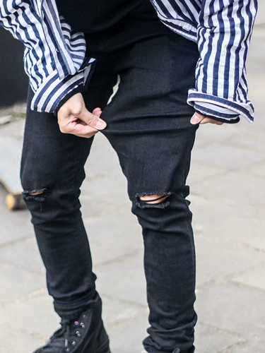 Эластичные джинсы, оригинальные штаны, скейтборд для спортзала