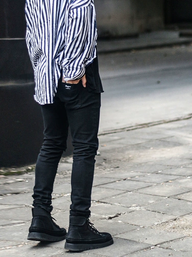 Эластичные джинсы, оригинальные штаны, скейтборд для спортзала