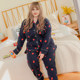 Spring and Autumn Korean style women's pure cotton strawberry sweet style plus fat plus fat mm plus size pajamas home wear set 200 ປອນ